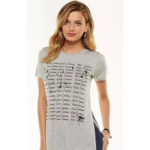 Juicy Couture " Love couture" high slit gray tee